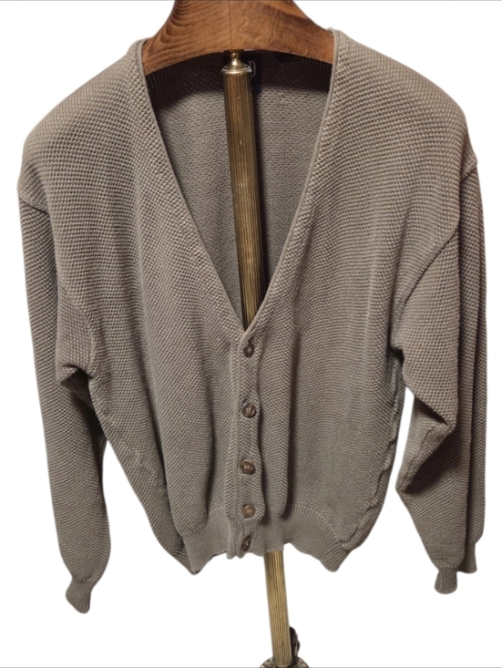 GAP Sweaters - Vintage Y2K Gap Waffle Knit Taupe Cotton Cardigan Size XL